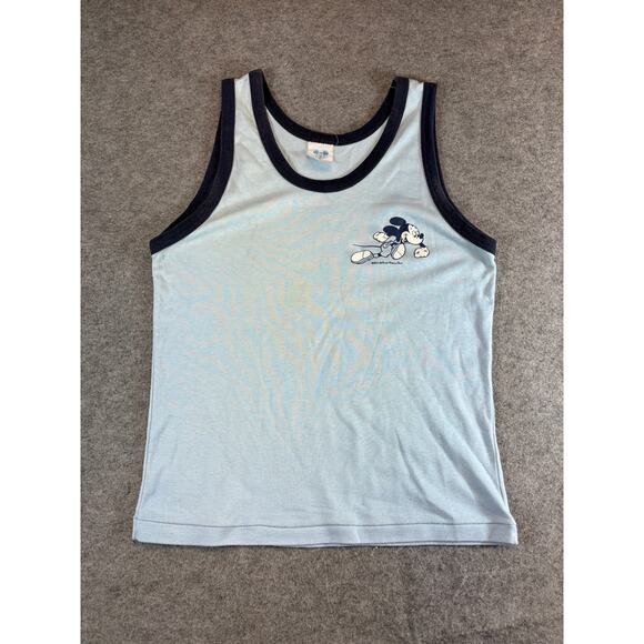 VINTAGE Mickey Mouse Tank Top Youth XL Blue Walt Disney Productions Cartoons - Picture 1 of 6